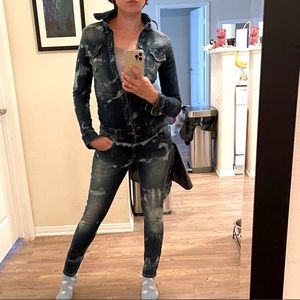 ✨Sexy Slim cut fitted tie dye Denim jumpsuit✨